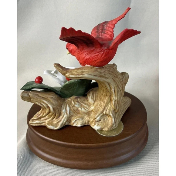 Springtime Serenades Cardinal Bird Heritage House With Music Box Stand READ - Picture 3 of 7